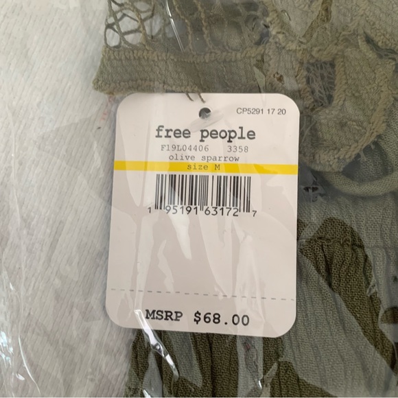 Free People | Olive Sparrow Crochet Lace Adella Ruffle-Hem Camisole M - Picture 4 of 5